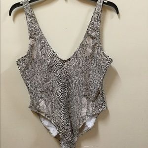 Boohoo one piece snakeskin bathing suit